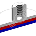 Magnetická čočka se stopkou a vnitřním závitem - model