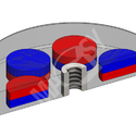 Magnetická čočka pogumovaná - model